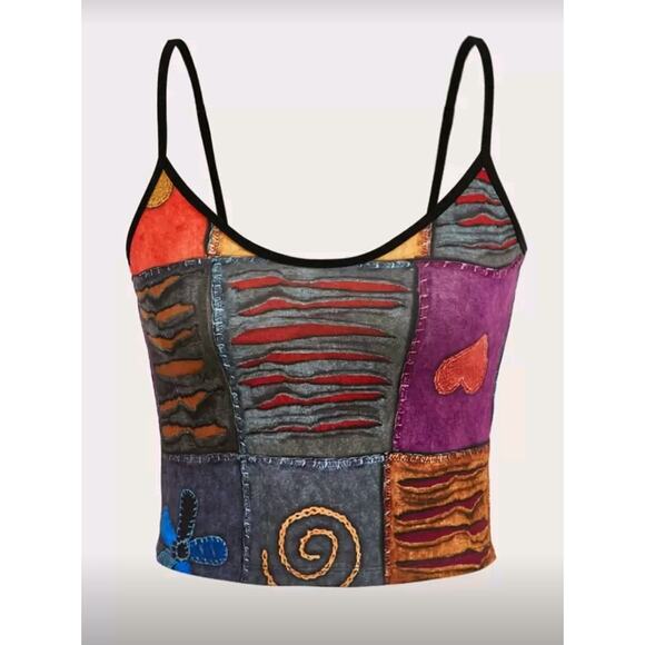 NWT Large Patchwork Print Tank Top - Picture 1 of 6